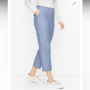 Talbots Newport Chambray Women’s Plus Size Cargo Cropped Pants